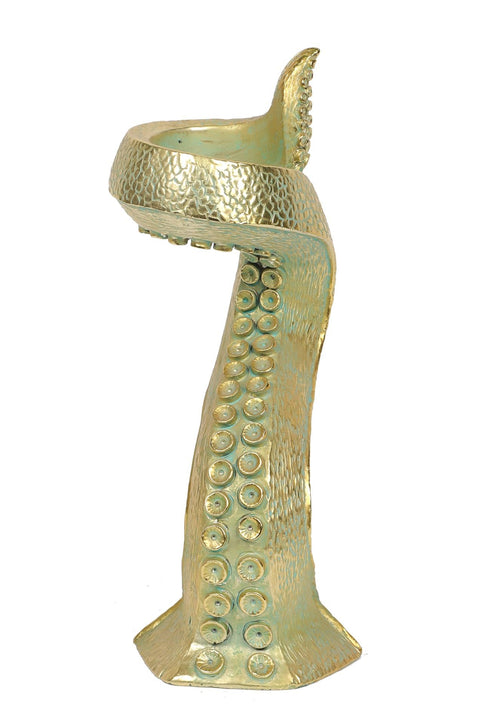 3.5''X3.5''X7.75 Gold Octopus Arm Candleholder