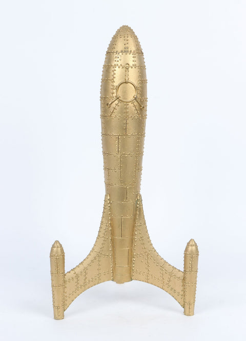 Décor de table fusée en résine 7.25X6.25X14.25"