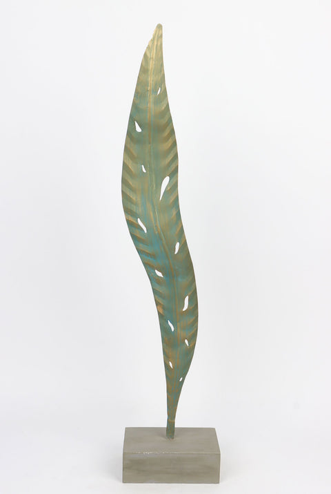 8''x4''x34.5'' Metal leaf décor