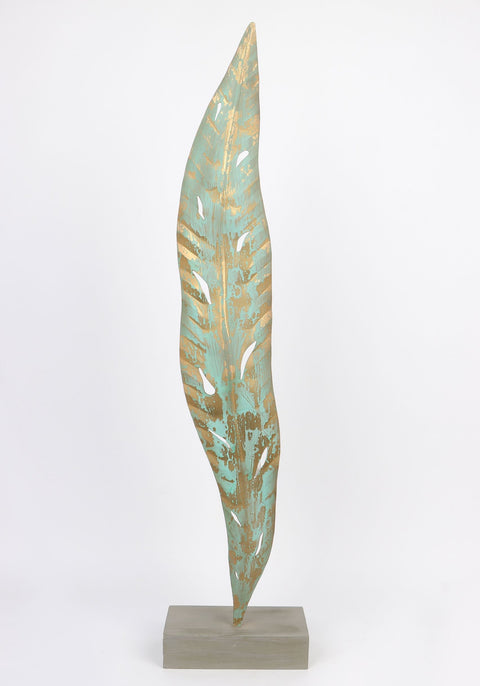 8''x4''x34.5'' Metal leaf décor