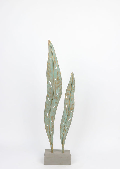 6.5''x4''x27.5'' Metal leaf décor
