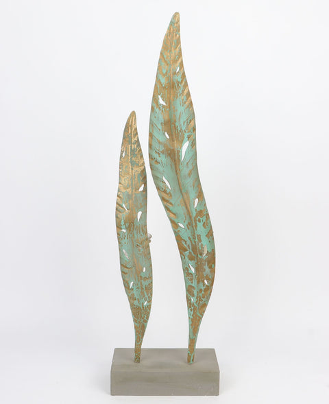 8''x4''x27.5'' Metal leaf décor