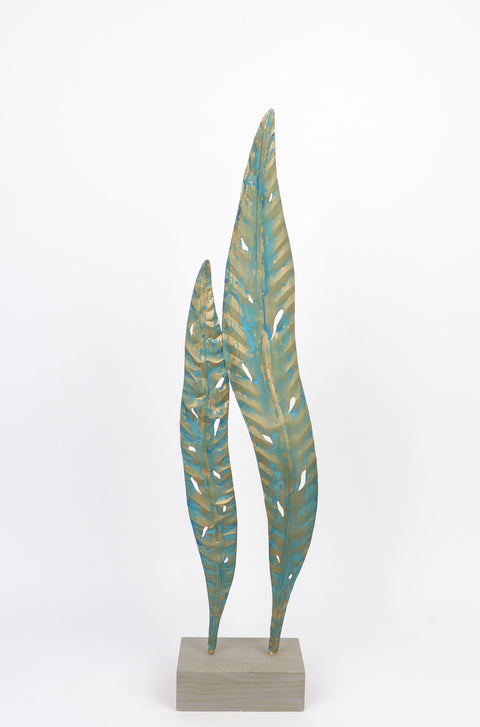 8''x4''x27.5'' Metal leaf décor