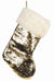 21"H Fabric Gold Sequin Stocking