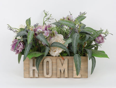 17*9*12 In Wood Box/W Floral Décor