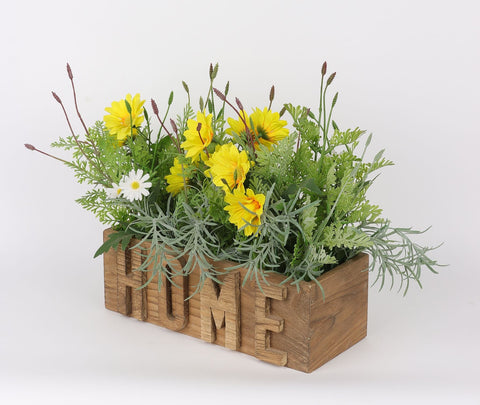 Wooden Planter Box Floral Table Décor
