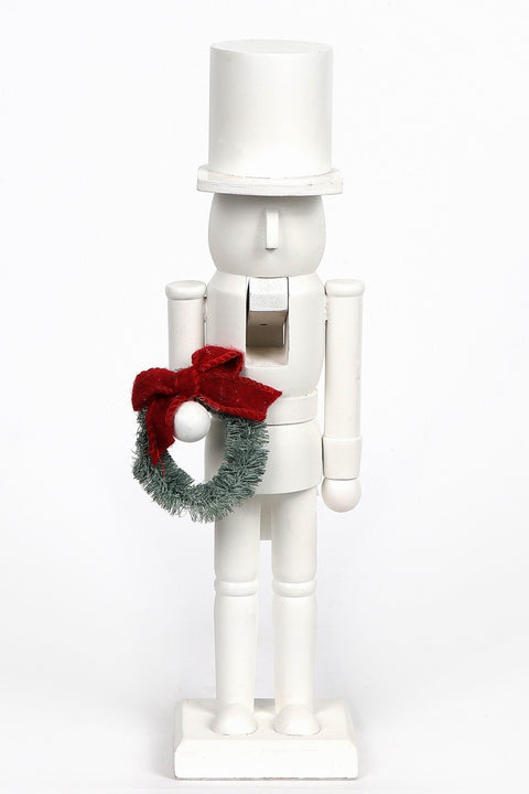 5 X 4 X 14"H Wooden White Nutcracker