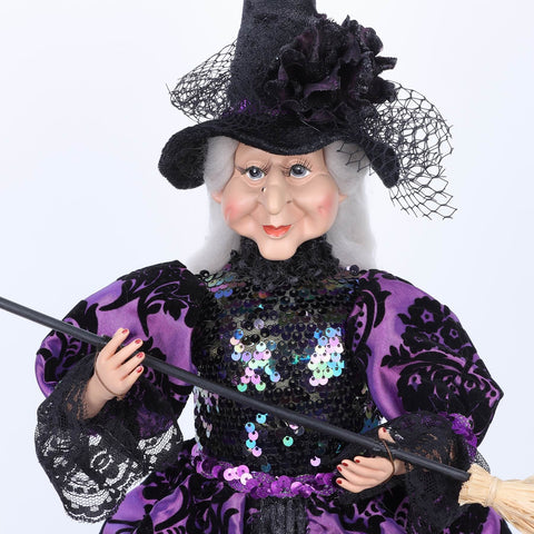 12*6*16'' PURPLE/BLACK STANDING WITCH DÉCOR