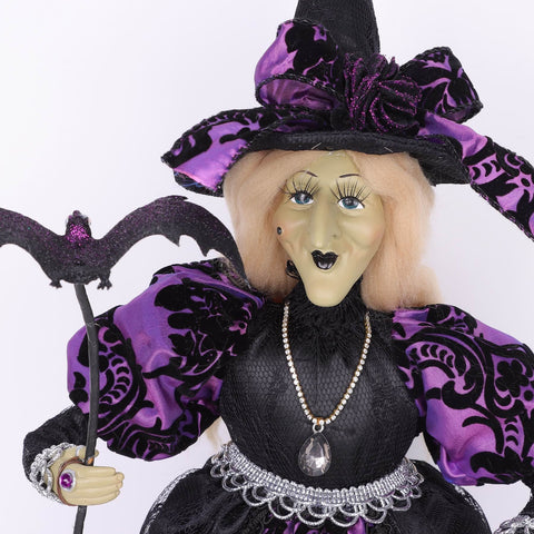 9*6*18'' PURPLE/BLACK STANDING WITCH DÉCOR