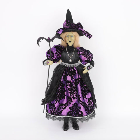 9*6*18'' PURPLE/BLACK STANDING WITCH DÉCOR