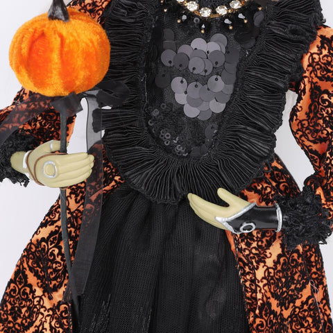 8*6*18'' ORANGE/BLACK STANDING WITCH DÉCOR