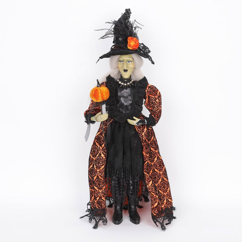 8*6*18'' ORANGE/BLACK STANDING WITCH DÉCOR