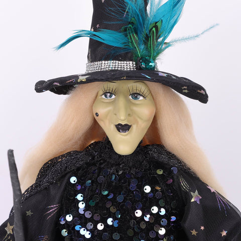 8*6*18'' IRIDESCENT/BLACK STANDING WITCH DÉCOR