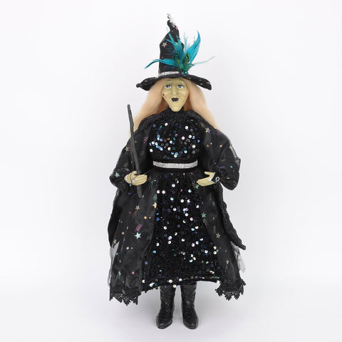 8*6*18'' IRIDESCENT/BLACK STANDING WITCH DÉCOR