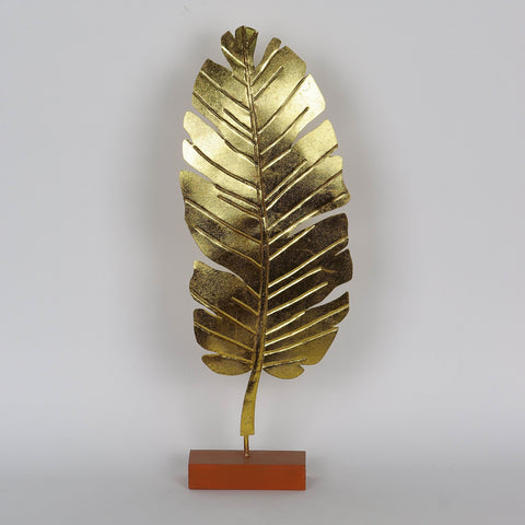 6.75*2*18''Iron&. Gold Leaves Table Décor