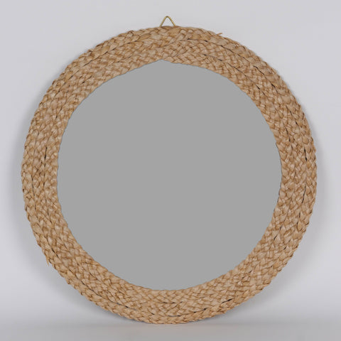 Φ14.5*0.5‘’Rattan Circular Art Mirror Wall Décor
