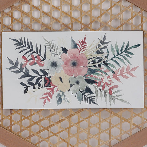 10.25*0.375*12''. Frame With Flowers Wall Décor