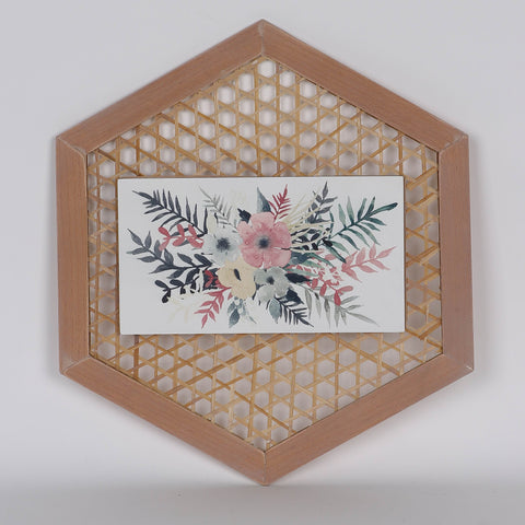 10.25*0.375*12''. Frame With Flowers Wall Décor
