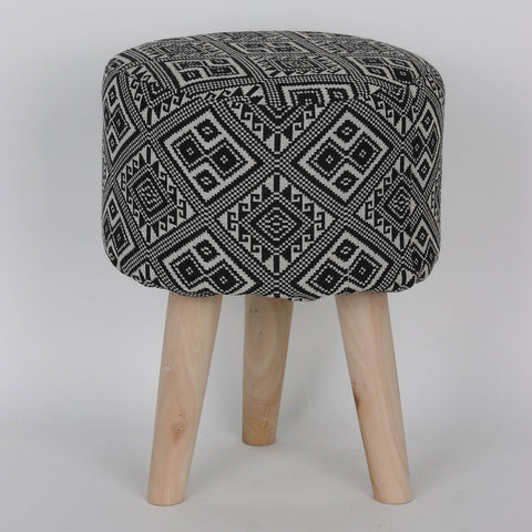 9.5*9.5*13''Cloth Stool With . Stool Leg Décor