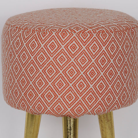 9.5*9.5*13''Cloth Stool With . Stool Leg Décor