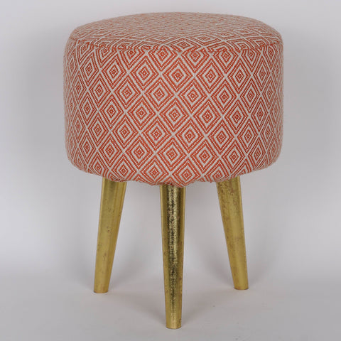 9.5*9.5*13''Cloth Stool With . Stool Leg Décor