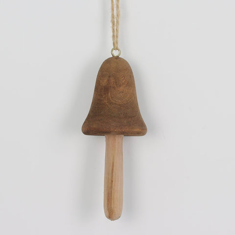 CHRISTMAS 4.5IN BROWN MUSHROOM ORNAMENT