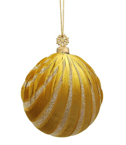 4" Christmas Gold Stripes Ornament