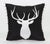 14"X14" Black/White Christmas Pillow With Deer Pattern