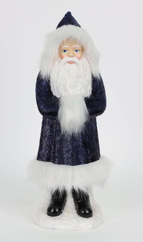 16 Inch Blue/White Polyresin Santa Claus
