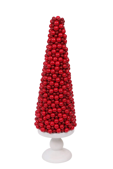 5 X 5 X 18"H Red Berries With White Bottom Table Decor