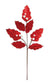 24"H Red Leaves With White Berries Pick