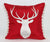 14"X14" Red/White Christmas Pillow W/ Deer Pattern