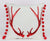 14"X14" Red/White Christmas Pillow With Antlers Pattern