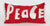 17"X7" Rectangle Red/White Christmas Pillow With "Peace" Pattern