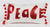 17"X7" Rectangle Red/White Christmas Pillow With "Peace" Pattern
