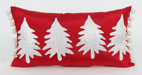 17 X 5 X 8"H Fabric With "Christmas Tree" Pillow