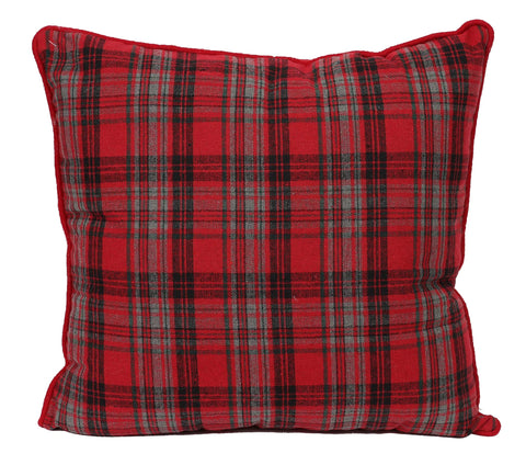 16 X 6 X 16"H Fabric Red Plaid Pillow