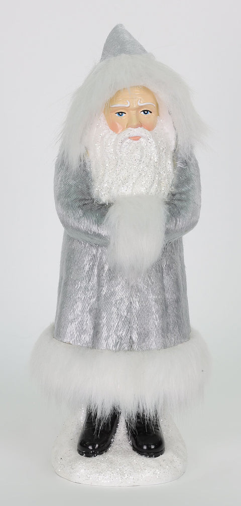 11.5" Silver & White Santa Claus Figure
