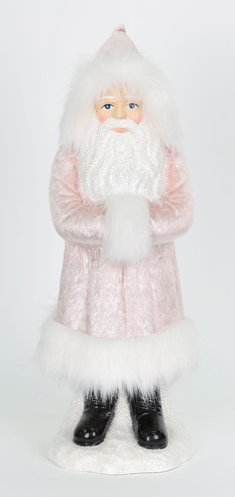 16" Pink & White Santa Claus Figure