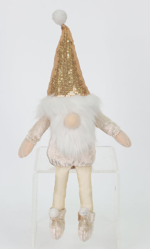 Fabric Gnome With Copper Sequin Hat