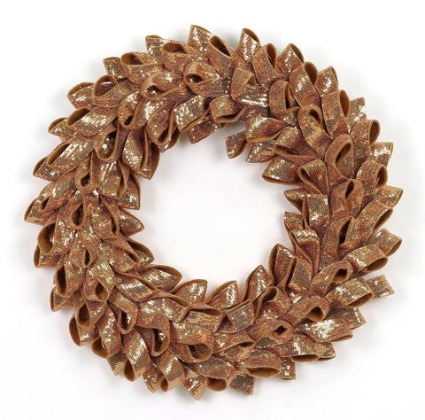 20 X 20 X 3"H Metallics Ribbon Wreath