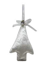 3.5 X 1.25 X 5.25"H Silver Fabric Tree Ornament