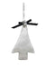 3.5 X 1.25 X 5"H Silver Fabric Tree With Metal Small Bell Ornament