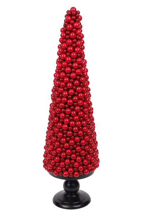 5.5 X 5.5 X 20"H Red Berries Tree Table Decor