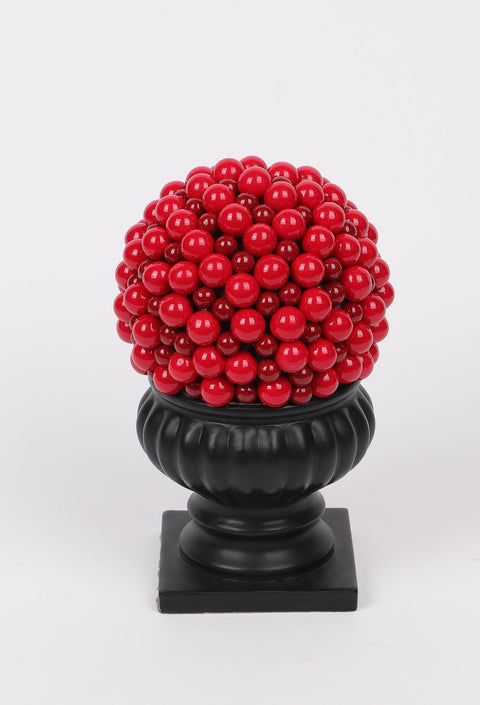 5 X 5 X 7.5"H Red Berries with Resin base centre piece
