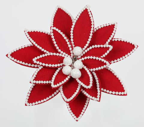 Gorgeous 10 Inch Red Poinsettia Click - Perfect Holiday Accent for Your Home - Model ASM-NXRF188A