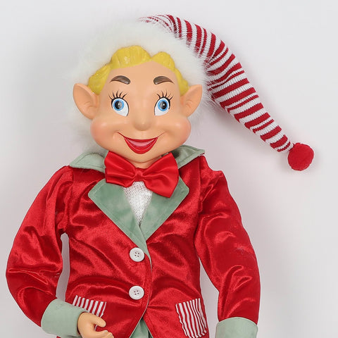 Christmas 10*6*28'' Red/Sage Elf Décor