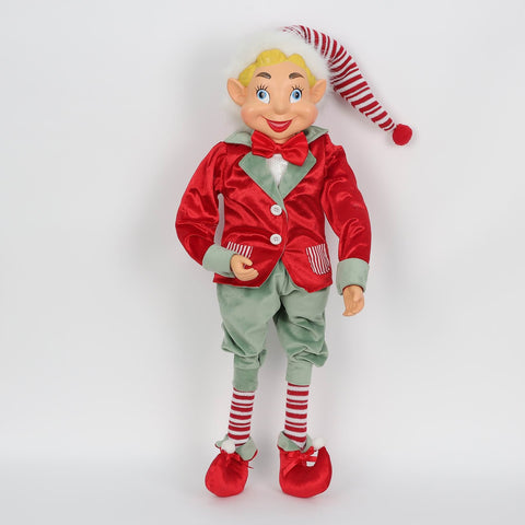 Christmas 10*6*28'' Red/Sage Elf Décor