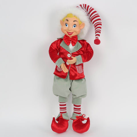 Christmas 8*5*20'' Red/Sage Elf Décor