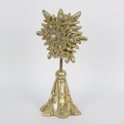 Christmas 10.5In Gold Resin Snowflake Table Décor